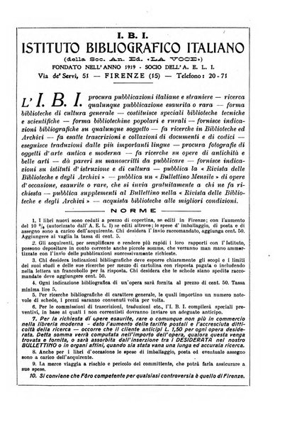 Rivista delle biblioteche e degli archivi periodico di biblioteconomia e di bibliografia di paleografia e di archivistica