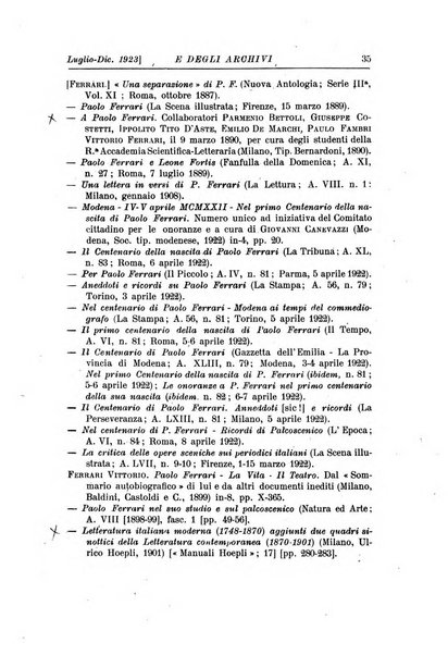 Rivista delle biblioteche e degli archivi periodico di biblioteconomia e di bibliografia di paleografia e di archivistica