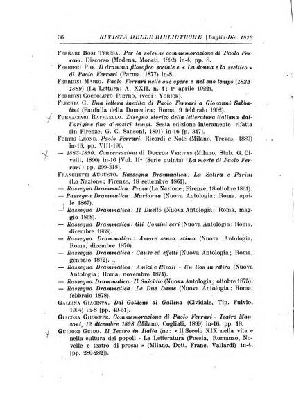 Rivista delle biblioteche e degli archivi periodico di biblioteconomia e di bibliografia di paleografia e di archivistica