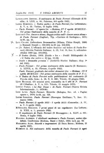 Rivista delle biblioteche e degli archivi periodico di biblioteconomia e di bibliografia di paleografia e di archivistica