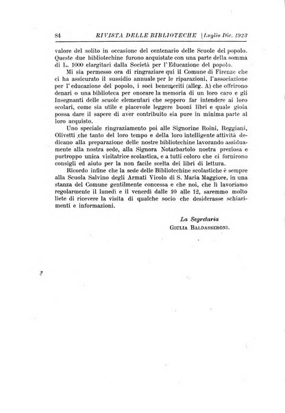 Rivista delle biblioteche e degli archivi periodico di biblioteconomia e di bibliografia di paleografia e di archivistica