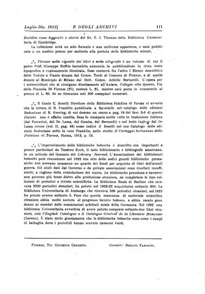 Rivista delle biblioteche e degli archivi periodico di biblioteconomia e di bibliografia di paleografia e di archivistica