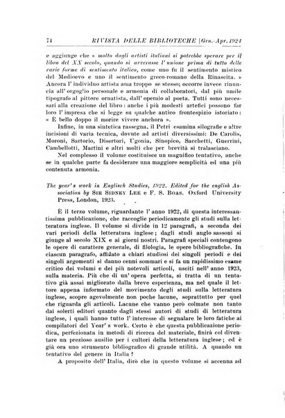 Rivista delle biblioteche e degli archivi periodico di biblioteconomia e di bibliografia di paleografia e di archivistica