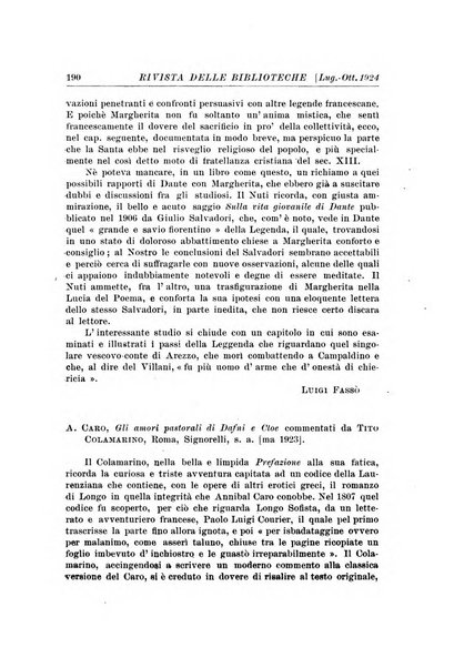 Rivista delle biblioteche e degli archivi periodico di biblioteconomia e di bibliografia di paleografia e di archivistica