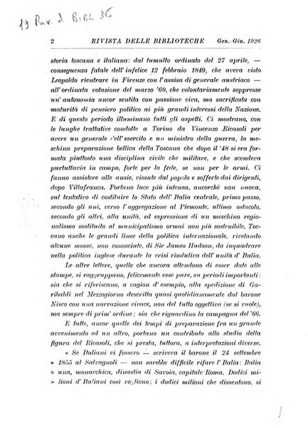 Rivista delle biblioteche e degli archivi periodico di biblioteconomia e di bibliografia di paleografia e di archivistica