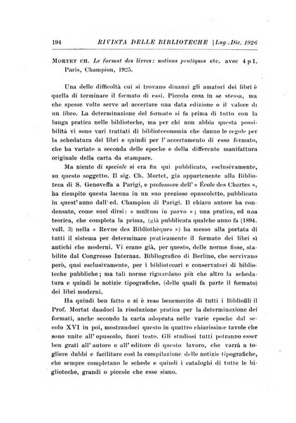 Rivista delle biblioteche e degli archivi periodico di biblioteconomia e di bibliografia di paleografia e di archivistica