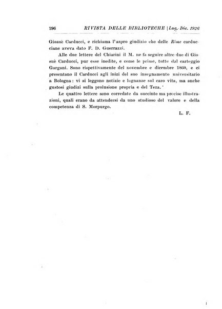 Rivista delle biblioteche e degli archivi periodico di biblioteconomia e di bibliografia di paleografia e di archivistica