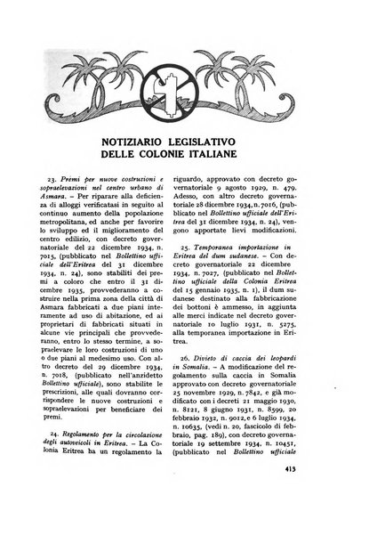 Rivista delle colonie, L'oltremare