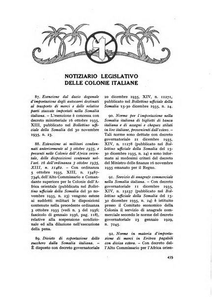 Rivista delle colonie, L'oltremare