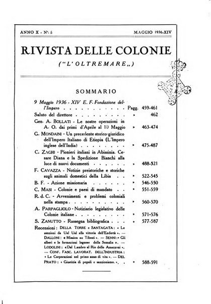 Rivista delle colonie, L'oltremare