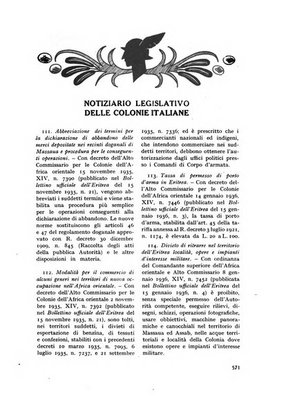 Rivista delle colonie, L'oltremare