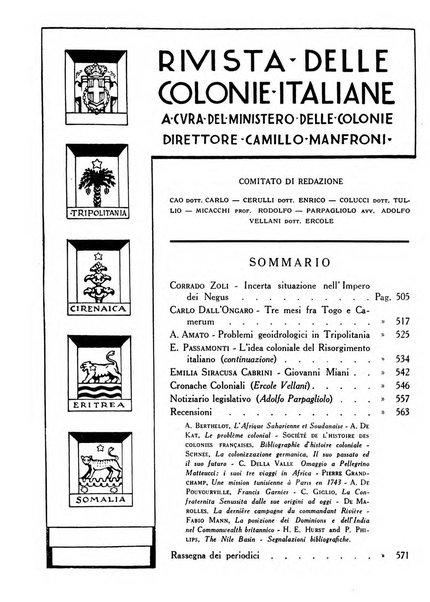 Rivista delle colonie italiane