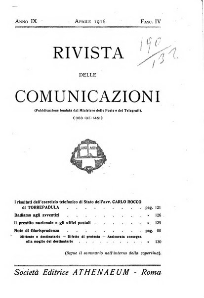 Rivista delle comunicazioni