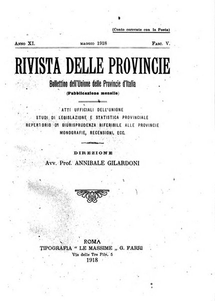 Rivista delle province bollettino dell'Unione delle province d'Italia