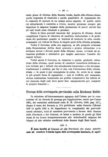 Rivista delle province bollettino dell'Unione delle province d'Italia