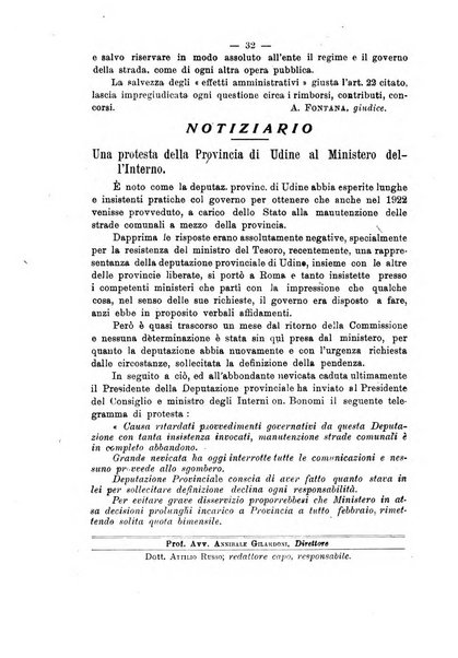 Rivista delle province bollettino dell'Unione delle province d'Italia