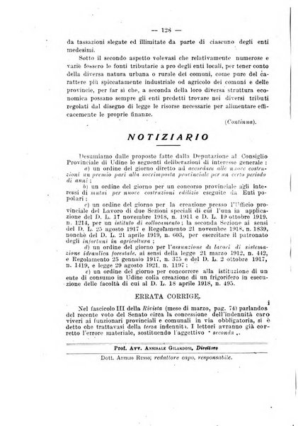 Rivista delle province bollettino dell'Unione delle province d'Italia