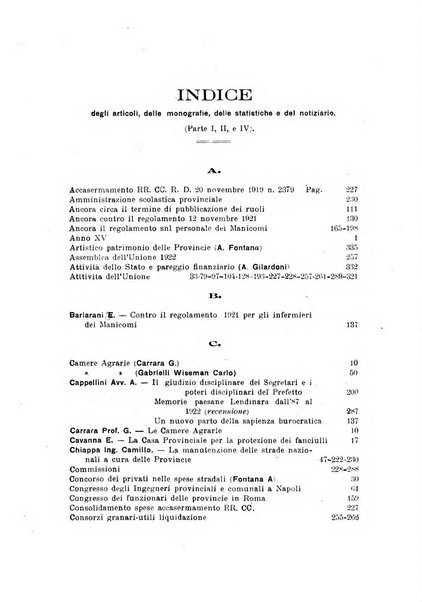 Rivista delle province bollettino dell'Unione delle province d'Italia