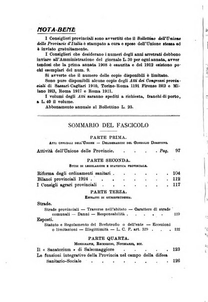 Rivista delle province bollettino dell'Unione delle province d'Italia