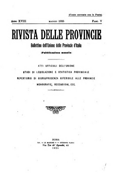 Rivista delle province bollettino dell'Unione delle province d'Italia