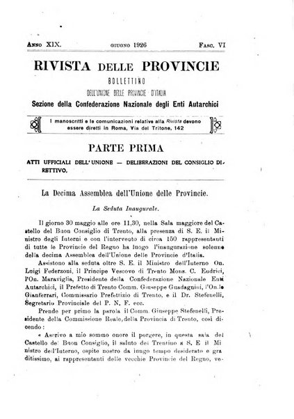 Rivista delle province bollettino dell'Unione delle province d'Italia