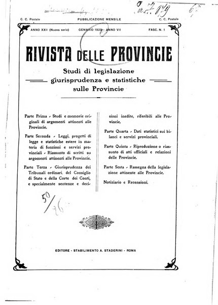 Rivista delle province bollettino dell'Unione delle province d'Italia