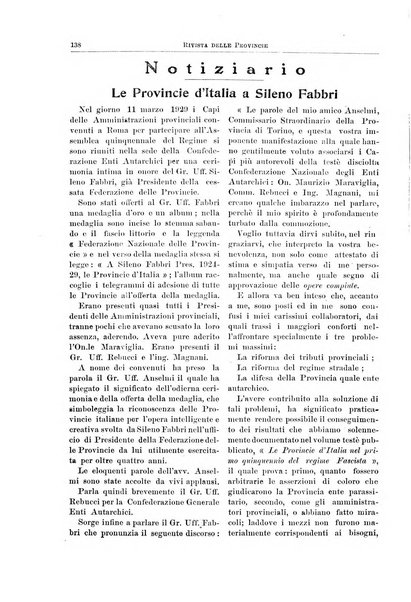 Rivista delle province bollettino dell'Unione delle province d'Italia