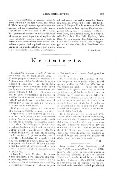 Rivista delle province bollettino dell'Unione delle province d'Italia