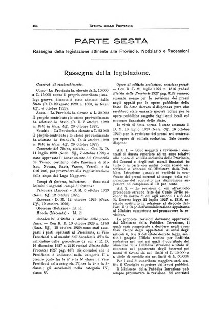 Rivista delle province bollettino dell'Unione delle province d'Italia