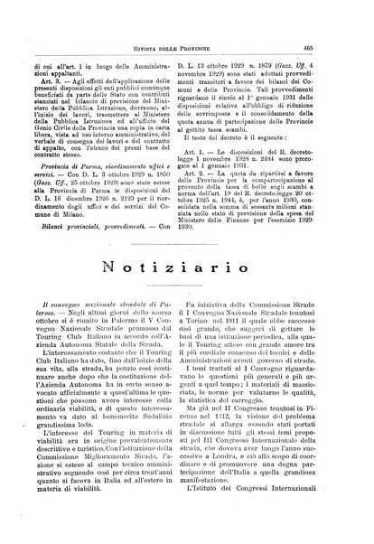 Rivista delle province bollettino dell'Unione delle province d'Italia