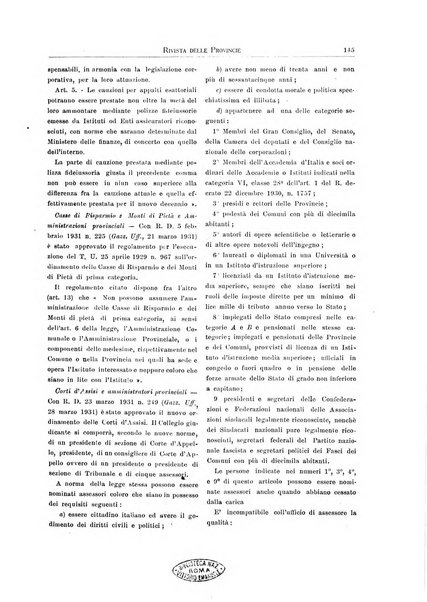 Rivista delle province bollettino dell'Unione delle province d'Italia