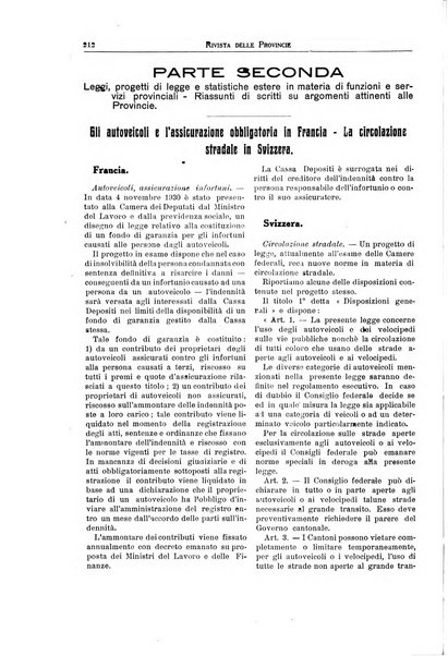 Rivista delle province bollettino dell'Unione delle province d'Italia