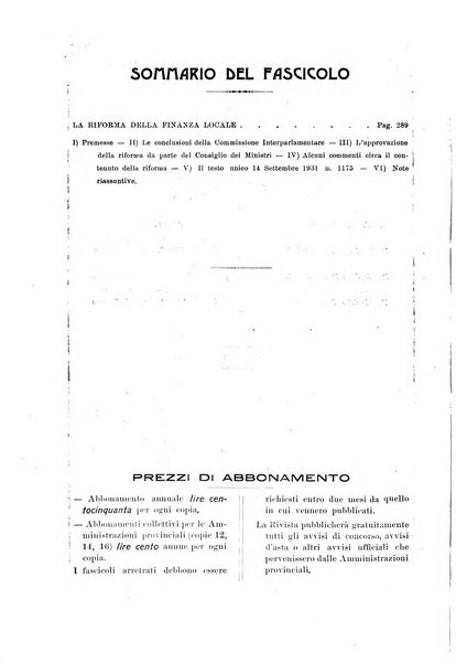 Rivista delle province bollettino dell'Unione delle province d'Italia