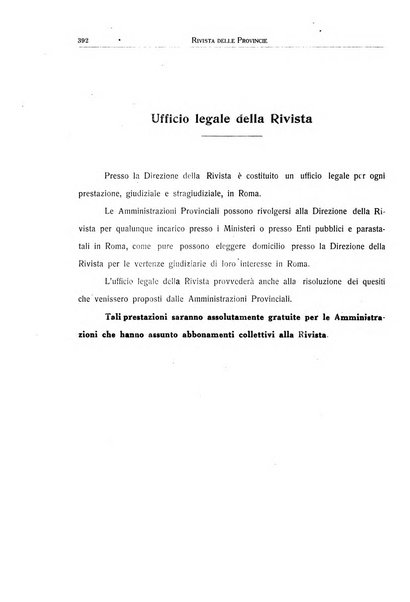 Rivista delle province bollettino dell'Unione delle province d'Italia