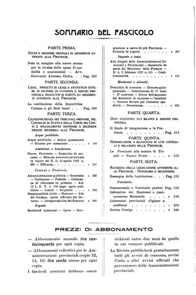 Rivista delle province bollettino dell'Unione delle province d'Italia