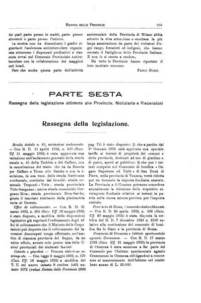 Rivista delle province bollettino dell'Unione delle province d'Italia