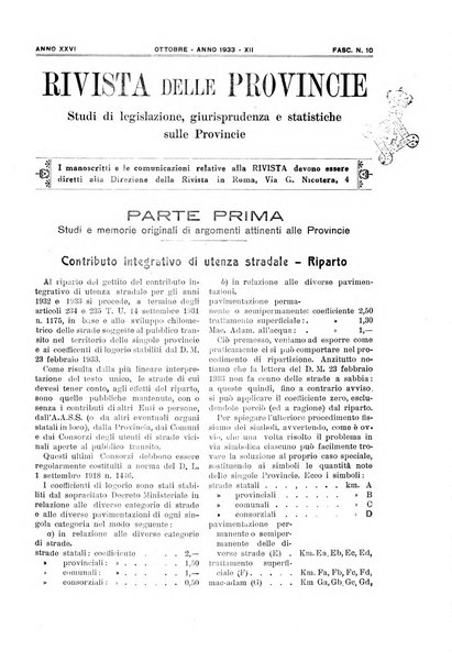 Rivista delle province bollettino dell'Unione delle province d'Italia