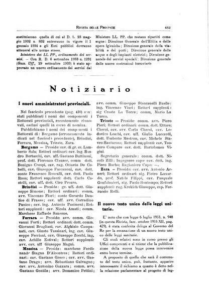 Rivista delle province bollettino dell'Unione delle province d'Italia