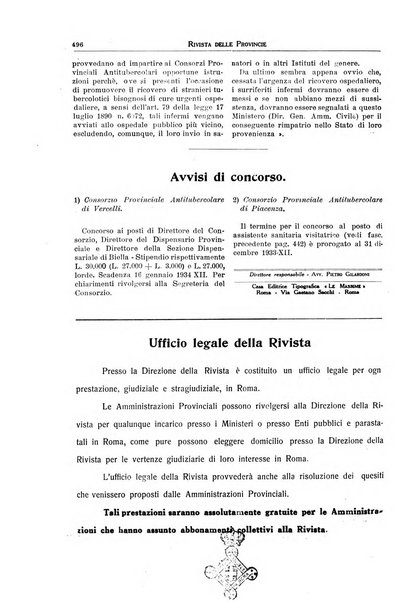 Rivista delle province bollettino dell'Unione delle province d'Italia