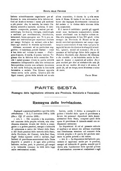 Rivista delle province bollettino dell'Unione delle province d'Italia