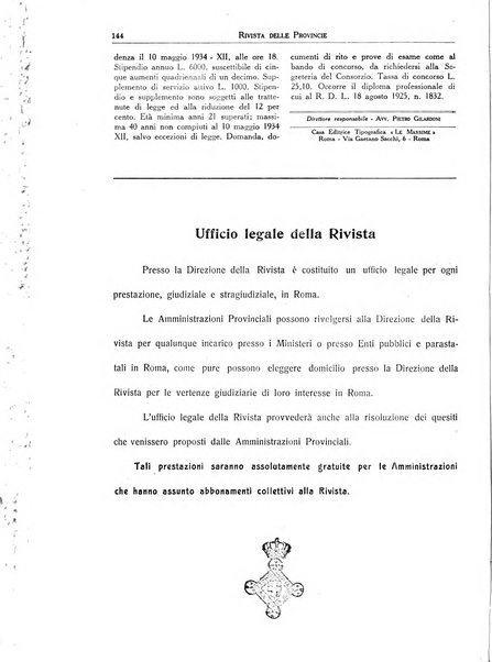 Rivista delle province bollettino dell'Unione delle province d'Italia