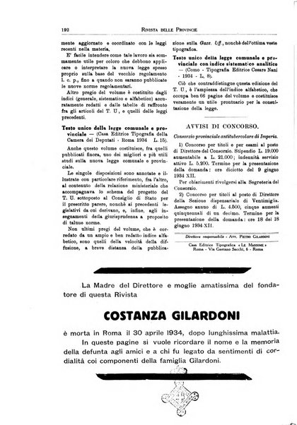 Rivista delle province bollettino dell'Unione delle province d'Italia