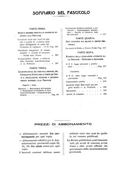 Rivista delle province bollettino dell'Unione delle province d'Italia