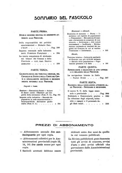 Rivista delle province bollettino dell'Unione delle province d'Italia