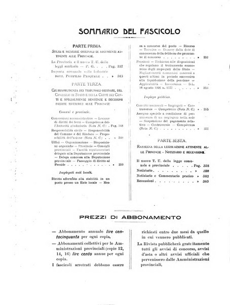 Rivista delle province bollettino dell'Unione delle province d'Italia