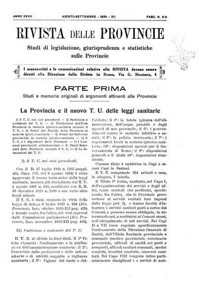 Rivista delle province bollettino dell'Unione delle province d'Italia