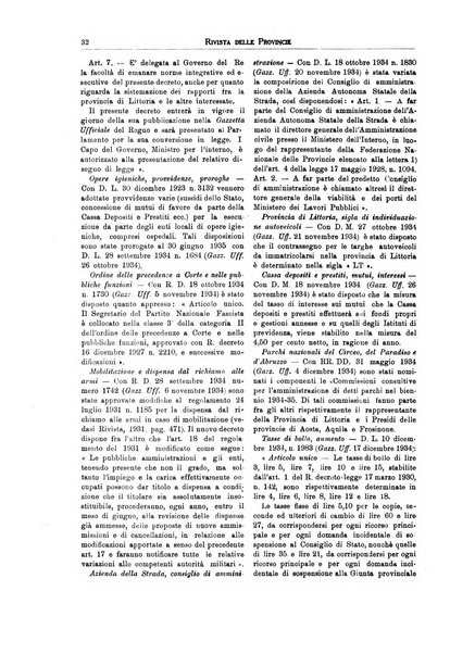 Rivista delle province bollettino dell'Unione delle province d'Italia