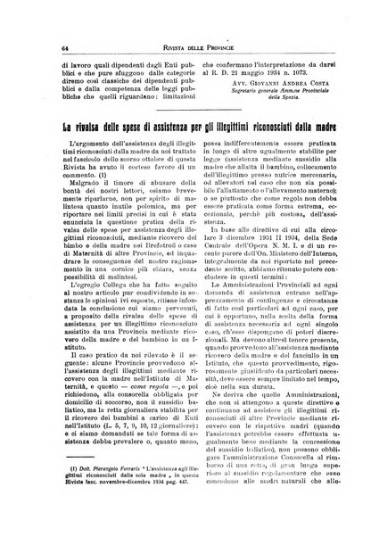 Rivista delle province bollettino dell'Unione delle province d'Italia