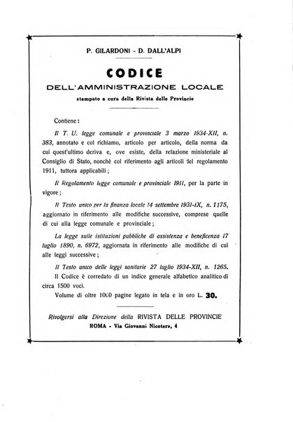 Rivista delle province bollettino dell'Unione delle province d'Italia