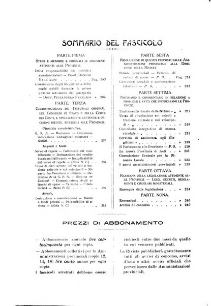 Rivista delle province bollettino dell'Unione delle province d'Italia